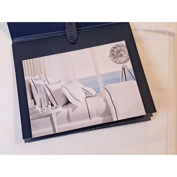 NEW Ralph Lauren Palmer Percale Org Cotton 2 Standard Pillowcases White Sky Blue - Picture 5 of 10